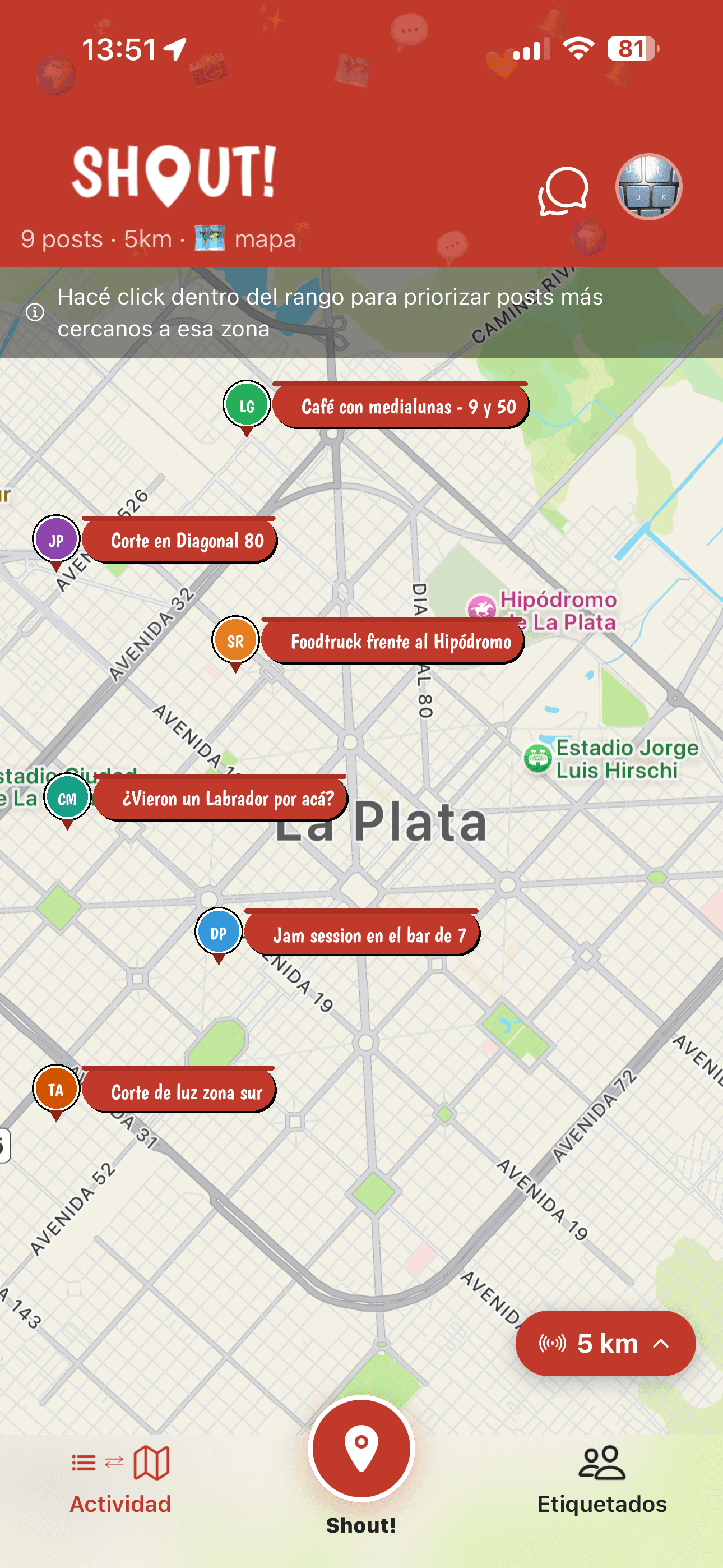 Shout! app screenshot
